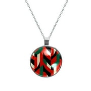 Palestine Elegant Glass Circular Pendant Necklace - Women's Fashion Necklace with Stunning Design