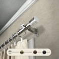 thumbnail image 2 of InStyleDesign Handle Adjustable Curtain Rod Satin Nickel 66 to 120 inches Silver Finish, 2 of 5