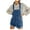 Blue, variant on Womens Denim Bib Overall Jean Shorts Adjustable Strap Pockets Rolled Short Jumpsuits Rompers Fashion Jeans Playsuit (S, Light Blue)