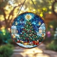 thumbnail image 5 of Stained Glass Christmas Tree Window Hanging Decoration, Festive Holiday Ornament Wall Art for Home, 5 of 5
