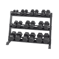 thumbnail image 1 of Dumbbells Set & Rack 5-50lb High Quality Rubberized Dummbells, 1 of 1