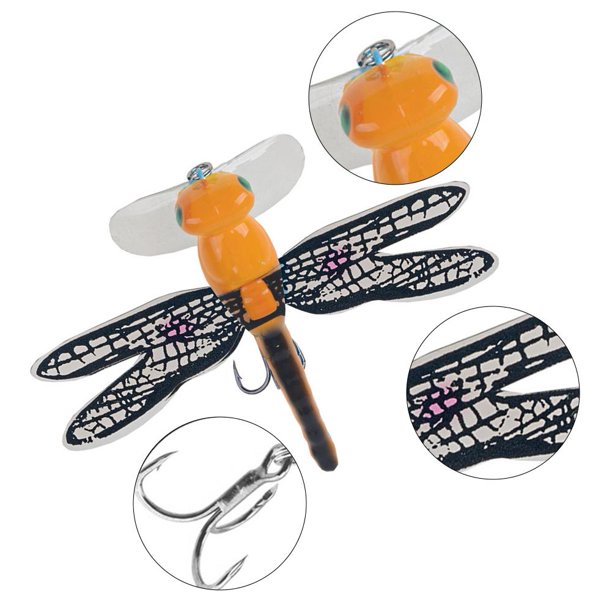 5uds. Señuelo de pesca 6 g 7,5 cm duro anti-viento Topwater Dragonfly con gancho (6)