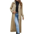 thumbnail image 2 of LOVZFMLL Jackets for Women's Button Solid Color Lapel Trench Coat Jacket, 2 of 5