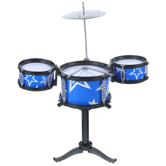 1 juego de batería para niños, juguete, simulación, instrumento de percusión, batería para niños, azul