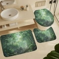 thumbnail image 6 of 4Pcs Green Bamboo Shower Curtain, Sunny Grass Plant Forest Shower Curtain Sets with Toilet Lid Cover, U-Shaped Mat and Non-Slip Rugs, Bathroom Decor Set, 72" x 72", 6 of 8