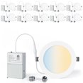 thumbnail image 1 of LUMINEPTIC 6 Inch 10 Pack 5CCT Dimmable Slim Recessed LED Pot Lights, Selectable Colors, Bathroom & Damp Locations, 1 of 6