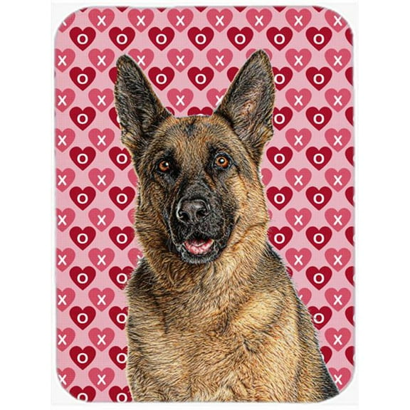 Hearts Love and Valentines Day German Shepherd Mouse Pad, Hot Pad or Trivet