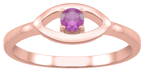 Personalized Evil Eye Birthstone Ring in 10k Gold by Jewlster