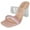 Nude, variant on Shoes Women Clear Block Mule High Heels Square-Toe Sandals Strap Bling Rhinestone VENICE-1 Silver 6.5