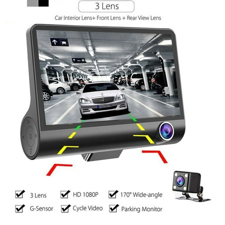 4 Car Parking Mointor Front Inside Rearview Dashboard Camera