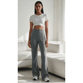 thumbnail image 6 of Cavosen Dressy Leggings for Women Gray Elastic Waisted Flared Yoga Pants Fitness Tight Seamless Bootcut Solid Skinny Long Pants Athletic Workout Trousers Activewear Jogger Pants XL, 6 of 8