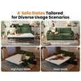 thumbnail image 5 of CHIC HOUSE Pull Out Sofa Bed Couch Queen Size with Mattress USB, Convertible Sleeper Sofa Loveseat for Small Spaces RV, Chenille Pull Out Couch Bed for Living Room with Cup Holders LED Lights, Green, 5 of 10