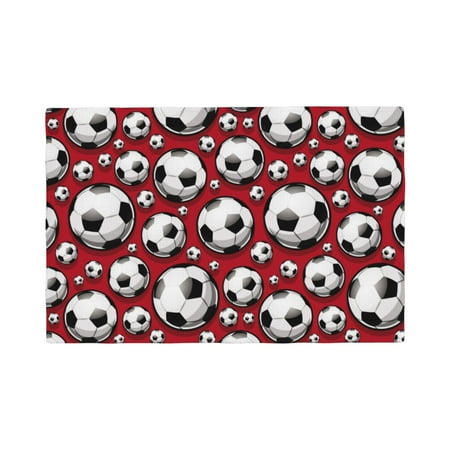 

Placemats Set of 4 / 6 football soccer ball red Placemats for Dining Table Indoor/Outdoors Heat Resistant Washable Placemats 18 x 12