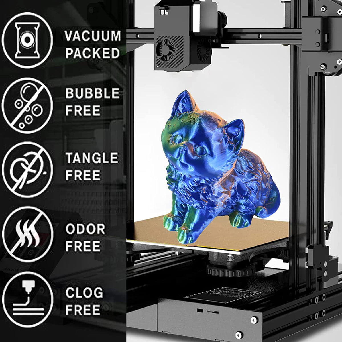 Aceaddity Silk Magic PLA Filament pour imprimante 3D, multicolore