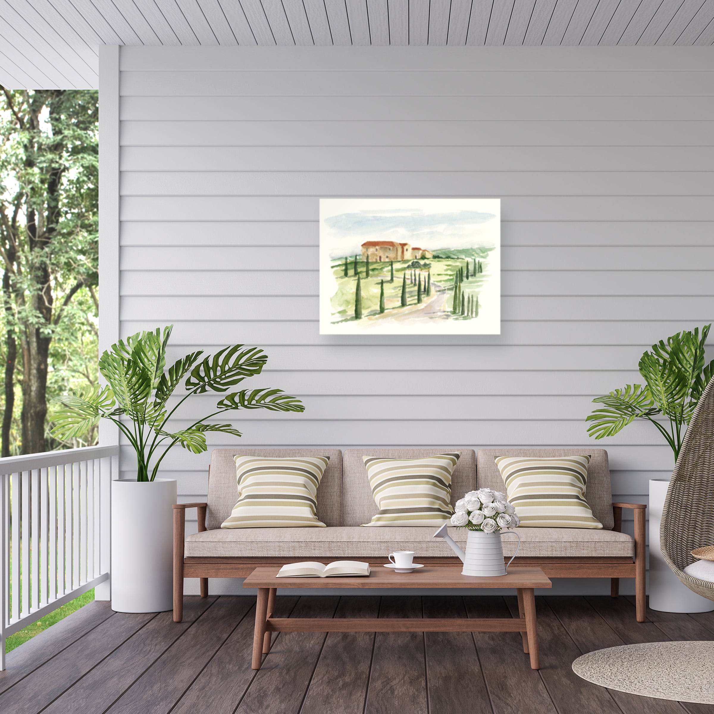 Ethan Harper 'Watercolor Tuscan VIlla I' Outdoor Canvas 24x24