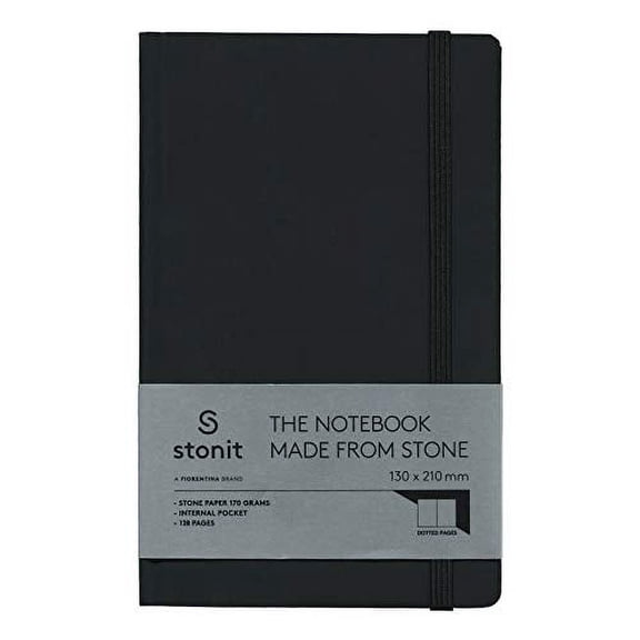 Stonit Hard Cover Dot Notebook - Black 5 x 8 (ST002-B)