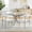 Square Dining Set of 5, variant on 3-Piece Round Glass Dining Table Set, 36" Modern Tempered Glass Kitchen Table with 2 Upholstered Chairs for Small Dining Spaces