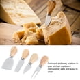 thumbnail image 1 of 4 Unids/set Cuchillos De Queso De Acero Inoxidable De Madera Cortador De Cuchillos De Queso Juego De Herramientas De Cocina, 1 of 7