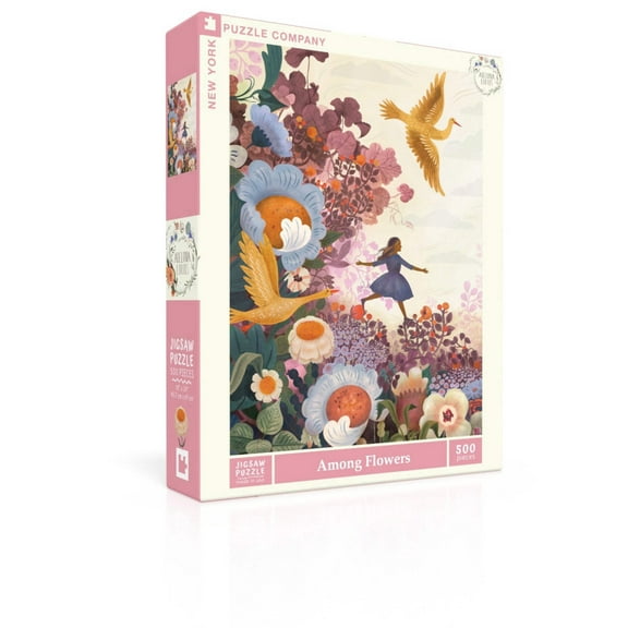 New York Puzzle Company Among Flowers 500 Piece Jigsaw Puzzle