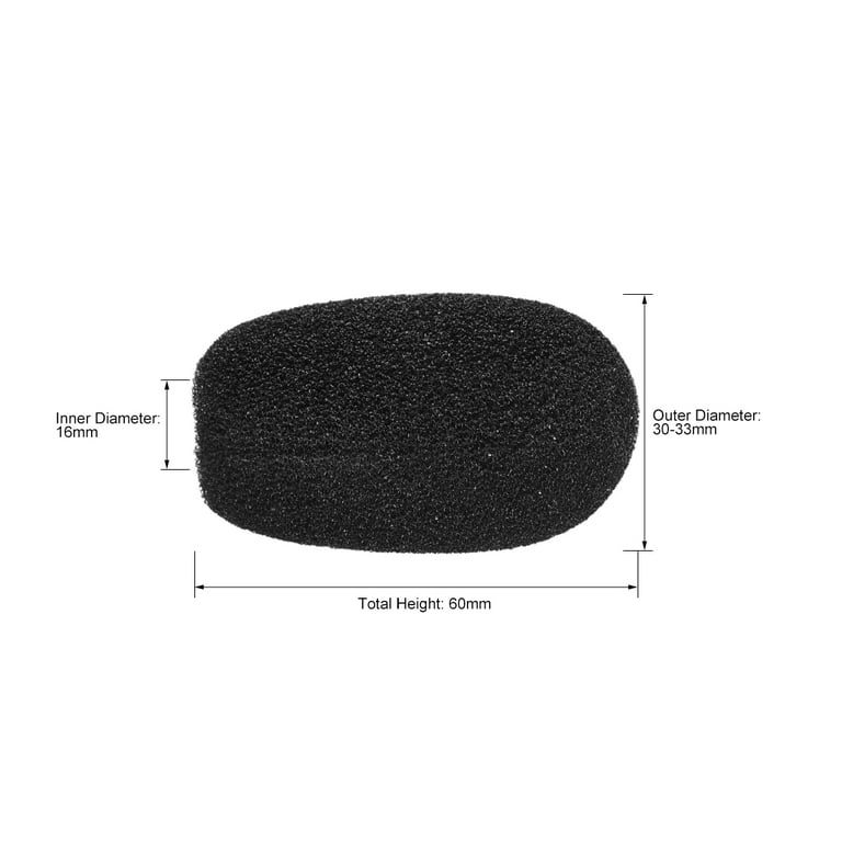 Uxcell 10PCS Sponge Foam Microphone Windscreen Covers - 60mm Long, 19mm Inner Diameter, For Conference Mics