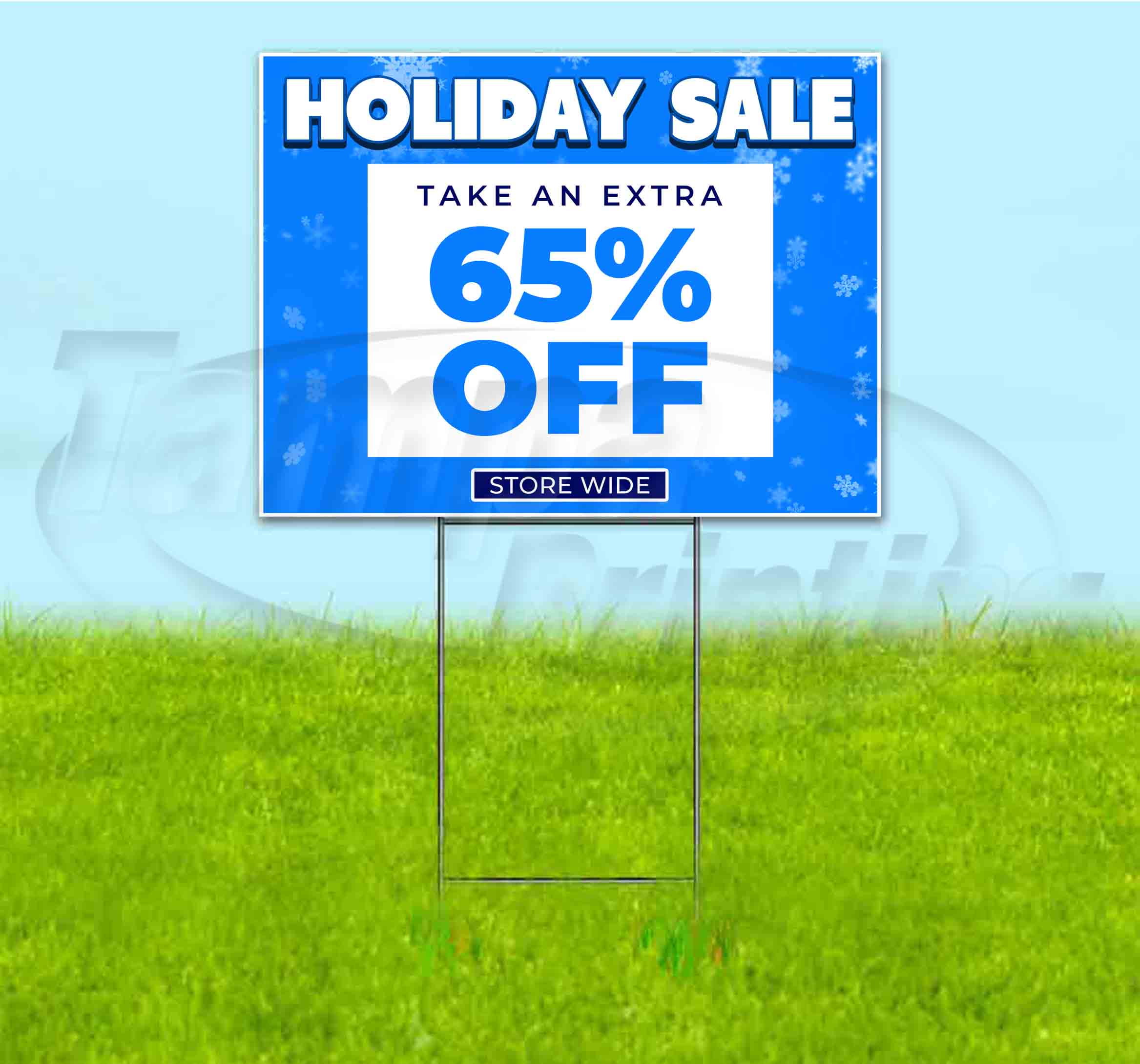 Holiday Sale 65% Off (18"" X 24"") Yard Sign, Includes Metal Step Stake