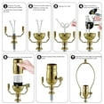 thumbnail image 3 of EFEMF-Lamp Making Kit,Make a Lamp or Repair Kit,3-Way Lamp Socket with Matching Cord Lamp Harp Set,Lamp Wiring Kit for Table Floor Lamp,Essential Hardware for DIY Lamp Design or Repair (Gold, 1), 3 of 4