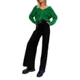 thumbnail image 2 of Women's High Waist Wide Leg Long Pants Casual Business Classic Fit Straight Leg Suit Pant Flowy Palazzo Trousers, 2 of 4