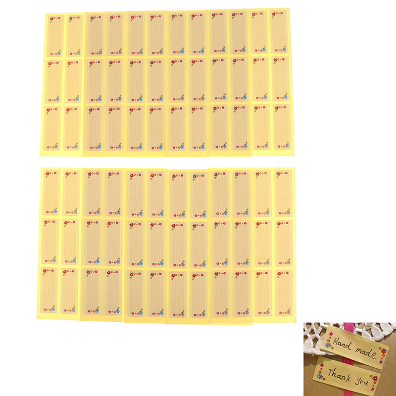 120Pcs blank DIY seal sticker flower design rectangle paper self-adhesive-labelS