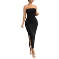 thumbnail image 2 of Bnwani Female Dresses,Womens Sundresses,Solid,Side Split,V-Neck,Sleeveless,Black,XL, 2 of 7