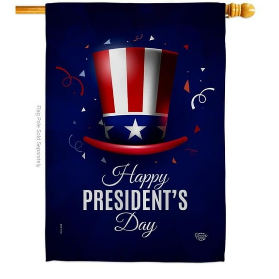 28 x 40 in. Happy Presidents Day American Star & Stripes Vertical House Flag with Double-Sided Decorative Banner Garden Yard Gift