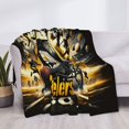 thumbnail image 4 of Manta con temática deportiva de los Steelers, manta de franela súper suave, ligera y cálida, para el almuerzo, la oficina, el sofá, la cama, el hogar, manta cálida para viajes, adecuada para hombres, 4 of 8