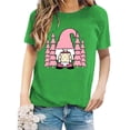 thumbnail image 5 of Christmas Shirts for Women, Green Christmas Gifts, Women's Gnome Print Round Neck Short Sleeve T Shirt Top, 5 of 5
