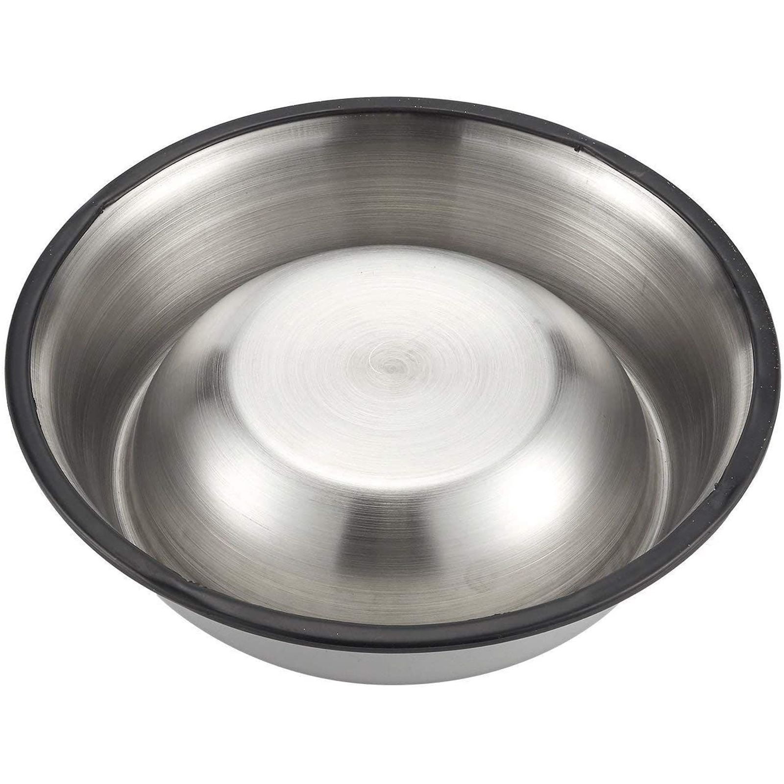 Juvale Stainless Steel Dog Bowls - Set of 2 Pet Food and Water Dish Bowls with Non-skid Base for Cats, Small, Medium and Large Sized Dogs - Silver, 10 inches Diameter