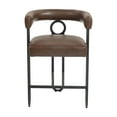 thumbnail image 3 of Modern Bar Stool with Back, Black Metal Frames, Upholstered Bar Stools for Living Room.Dark Brown, 3 of 10