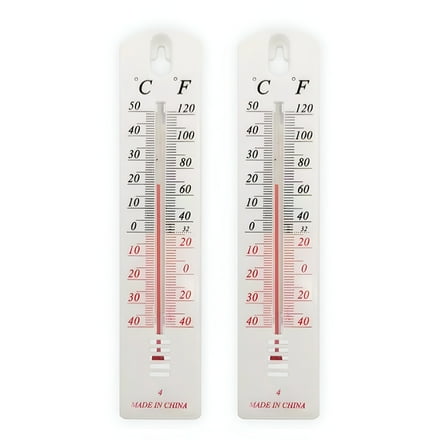 GJX 2 Pcs Wall Thermometer for Room Temp,Indoor Outdoor Wall Thermometer Home Office Garden House Room Temperature Mounted