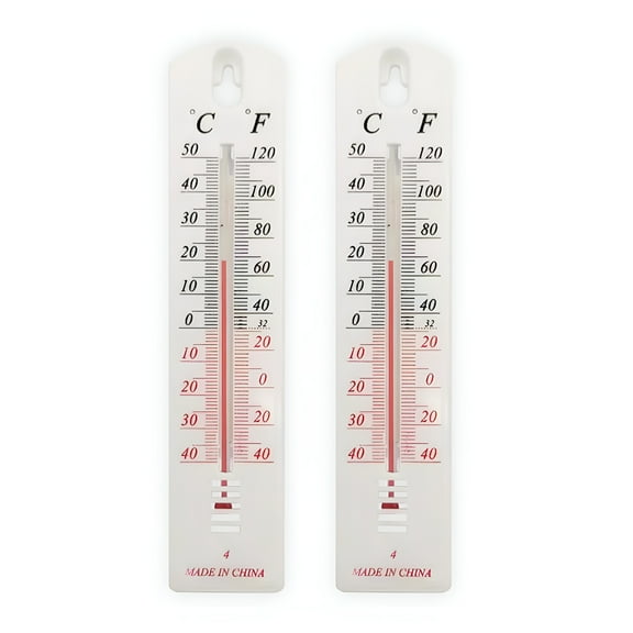 GJX 2 Pcs Wall Thermometer for Room Temp,Indoor Outdoor Wall Thermometer Home Office Garden House Room Temperature Mounted