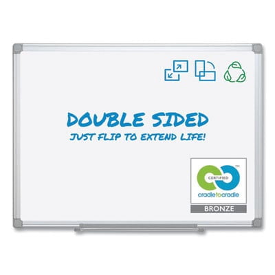 MasterVision Earth Silver Easy Clean Dry Erase Boards 48 x 96 White Aluminum Frame MA2100790