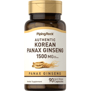 Korean Ginseng Capsules 500mg | 90 Count | Panax Ginseng Root Extract | by Piping Rock