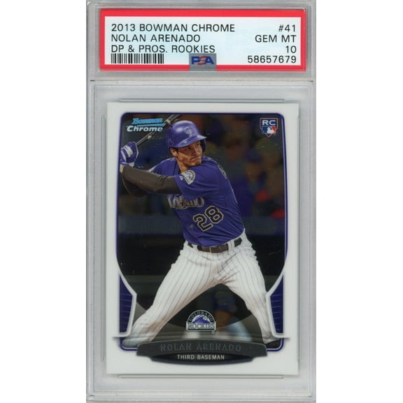 Graded 2013 Bowman Chrome Draft Picks  Prospects Nolan Arenado #41 Rookie RC Baseball Card PSA 10 Gem Mint