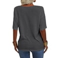 thumbnail image 5 of Endives Women's 3/4 Sleeve Shirts V Neck Loose Fitting Tops Casual Solid Color Tshirts Trendy Basic Tunic Summer Ladies Tops, 5 of 7