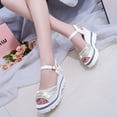 thumbnail image 4 of Clearance VerPetridure Women's Sandals Summer Casual Ankle Strap Slide Sandals Platforms Wedges Shose, 4 of 9