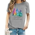 thumbnail image 5 of Lroveb Christmas Shirts for Women Print Round Neck Short Sleeve T Shirt Top Graphic T Shirts, 5 of 5
