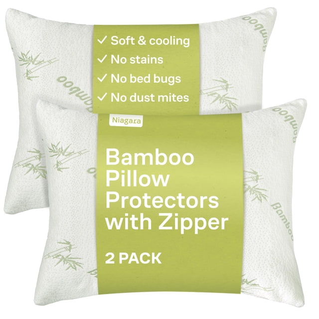 Protectores de almohada Niagara Cloud Like, tamaño estándar, color verde, paquete de 2