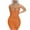 Orange, variant on IROINNID Sheath Dress For Women Gorgeous Tank Dress Deep V-Neck Sleeveless Ribbed Party Club Dress Round Neckline Knee-Length Dress