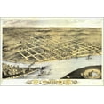 thumbnail image 1 of 24"x36" Gallery Poster, Birdseye view map of Wyandotte, Kansas 1869, 1 of 1