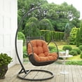 thumbnail image 2 of Modern Contemporary Urban Design Outdoor Patio Balcony Swing Chair, Orange, Rattan, 2 of 4