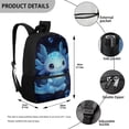thumbnail image 5 of Binienty Cute Blue Axolotl School Backpack for Kids, Lightweight Bookbag with Padded Laptop Sleeve Front Pocket Side Mesh Pouches for Elementary Middle School Students Travel, 5 of 6