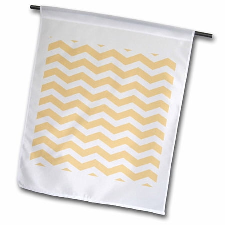 3dRose Orange and White Chevron Zig Zag Pattern - Modern Contemporary bold zigzag stripes - pastel zig zags - Garden Flag, 12 by 18-inch