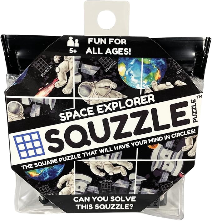 Squzzle Puzzle – 9-Piece Travel Puzzle Game | Screen-Free Brain Teaser Puzzle for Focus & Problem Solving | Collect All Designs | Teacher Gift | Middle School Classroom Center (Space)