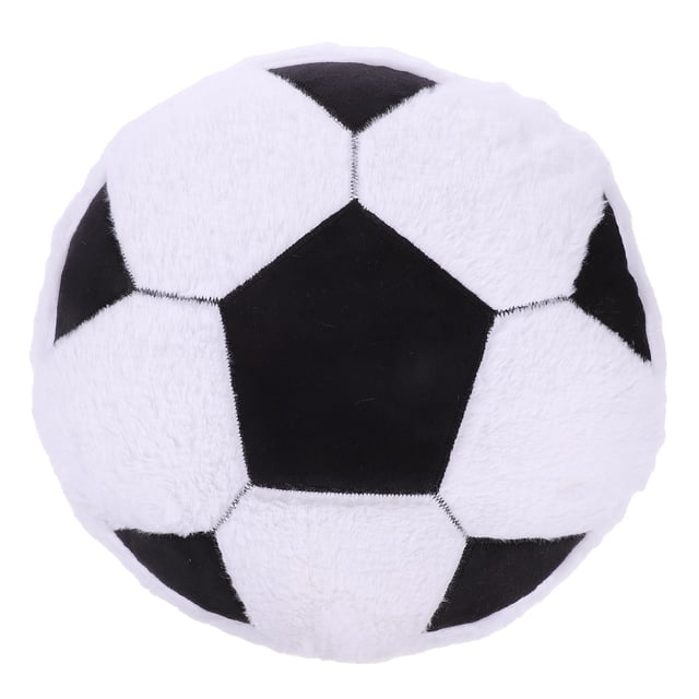 Cojín redondo de fútbol de peluche, cojín de sofá flexible